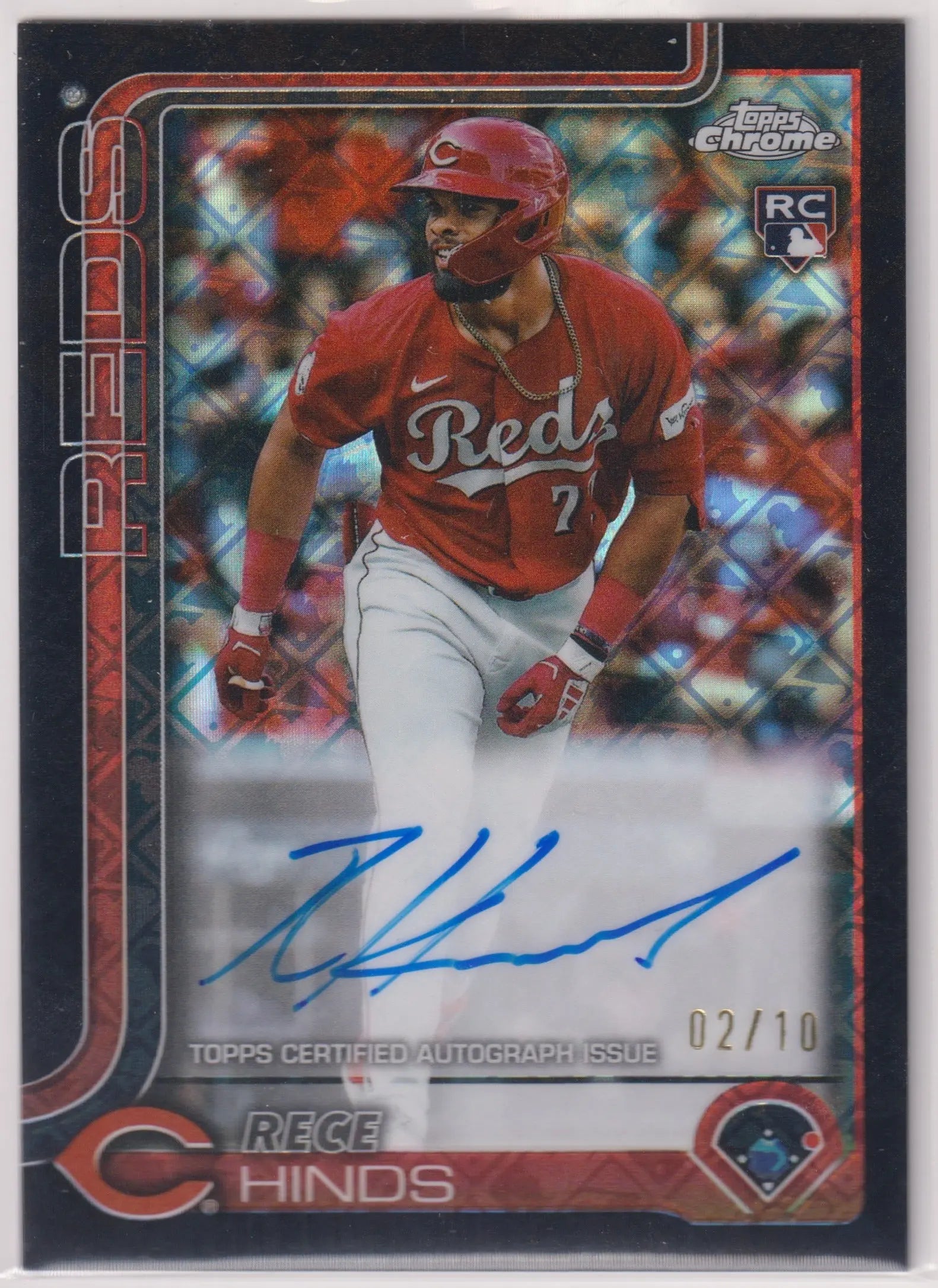 2025 Topps Chrome Rookie Autograph Rece Hinds Auto Black /10 RC 