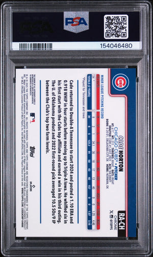 2025 Topps Chrome Rookie Autographs Cade Horton Blue Green Lava Lamp /175 PSA 8 