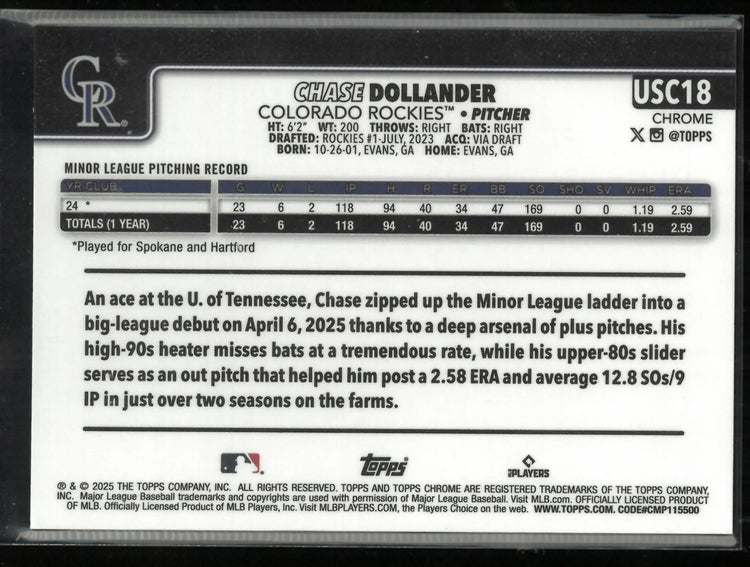 2025 Topps Chrome Rookie Chase Dollander Red Lava /5 RC 