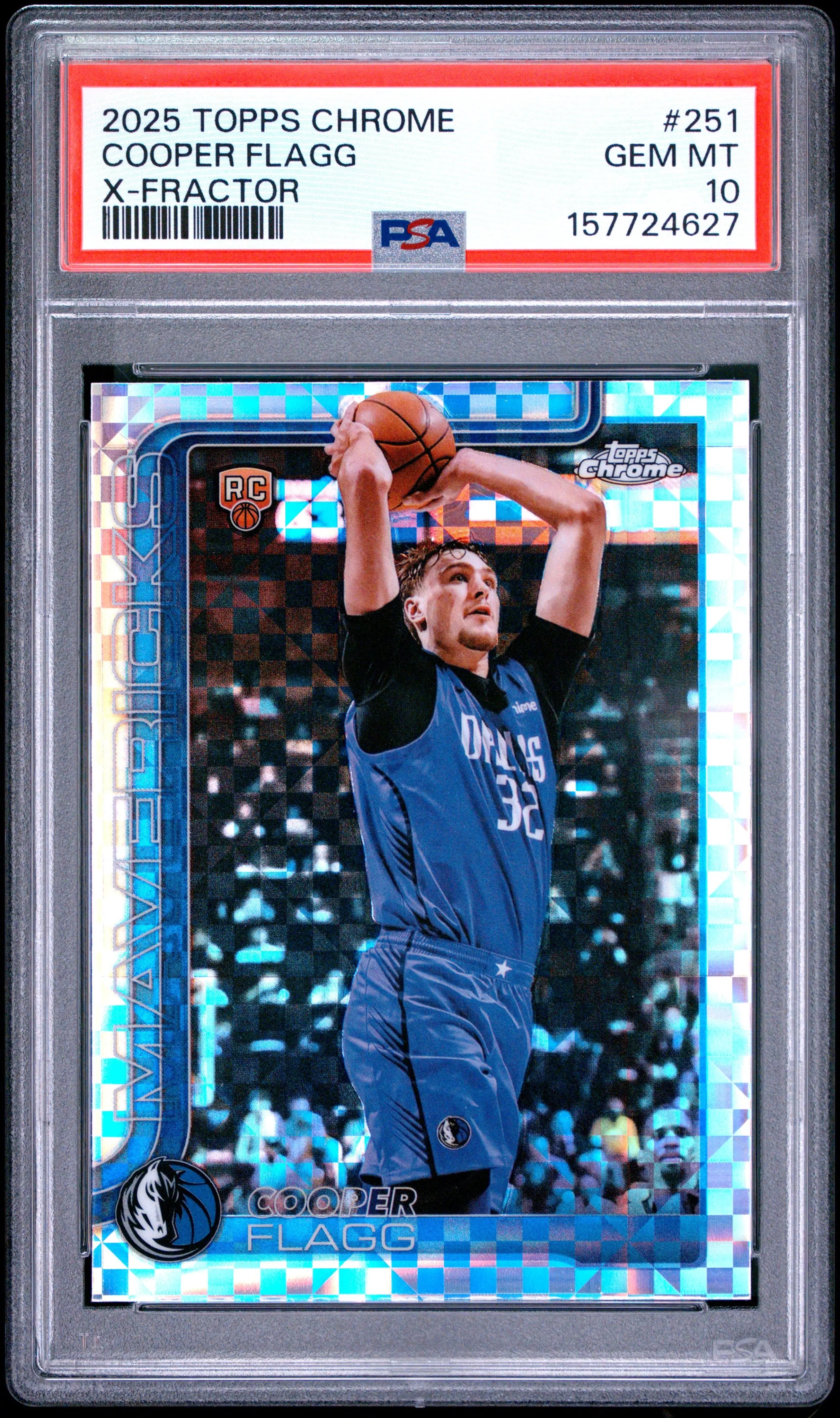 2025 Topps Chrome Rookie Cooper Flagg X-Fractor RC PSA 10 