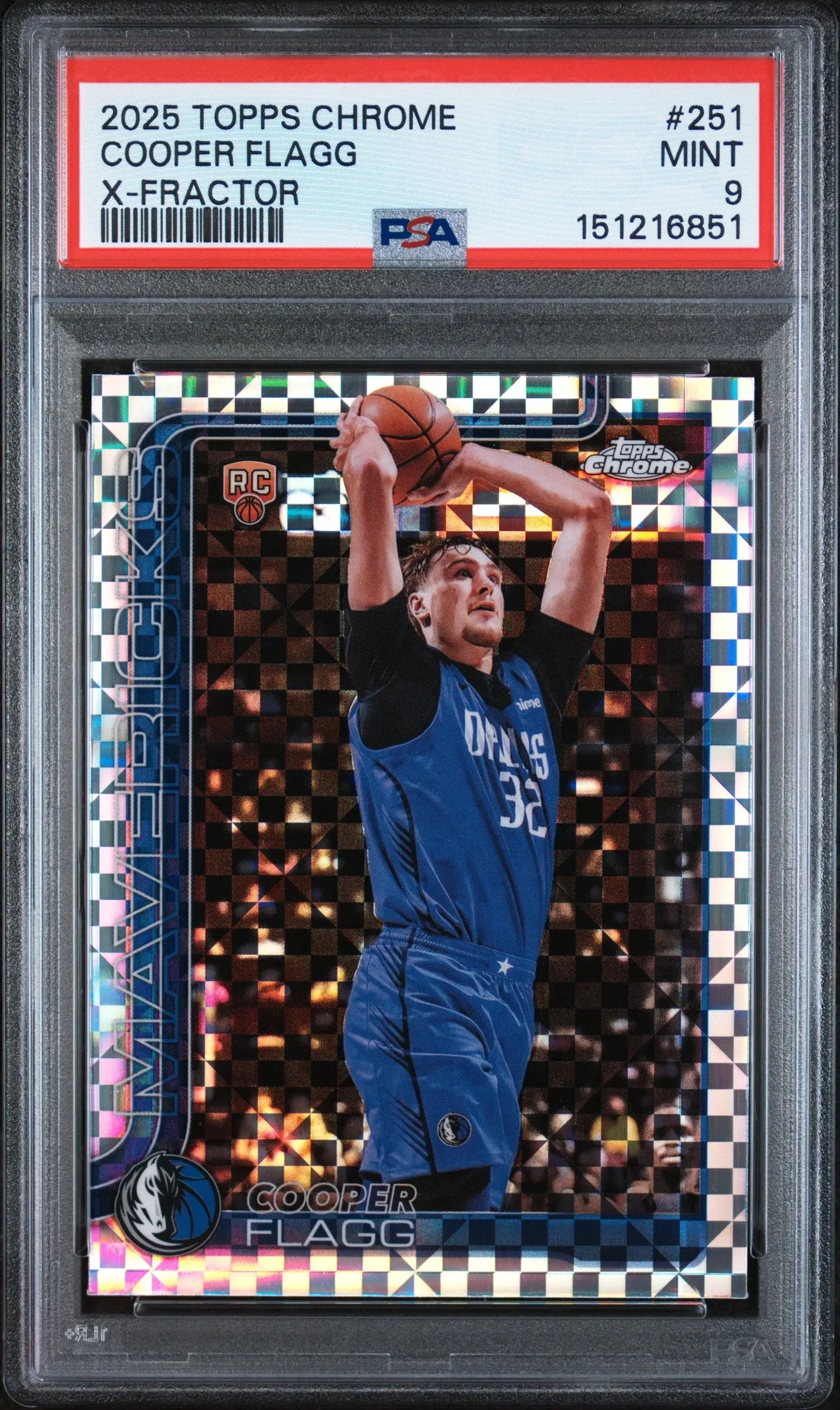 2025 Topps Chrome Rookie Cooper Flagg X-Fractor RC PSA 9 