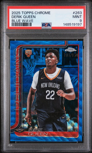 2025 Topps Chrome Rookie Derik Queen Blue Wave /150 RC PSA 9 