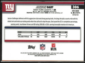 2025 Topps Chrome Rookie Jaxson Dart RC 
