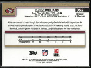 2025 Topps Chrome Rookie Mykel Williams Black Geometric /10 RC 