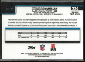 2025 Topps Chrome Rookie Tetairoa McMillan Orange X-Fractor /25 RC 