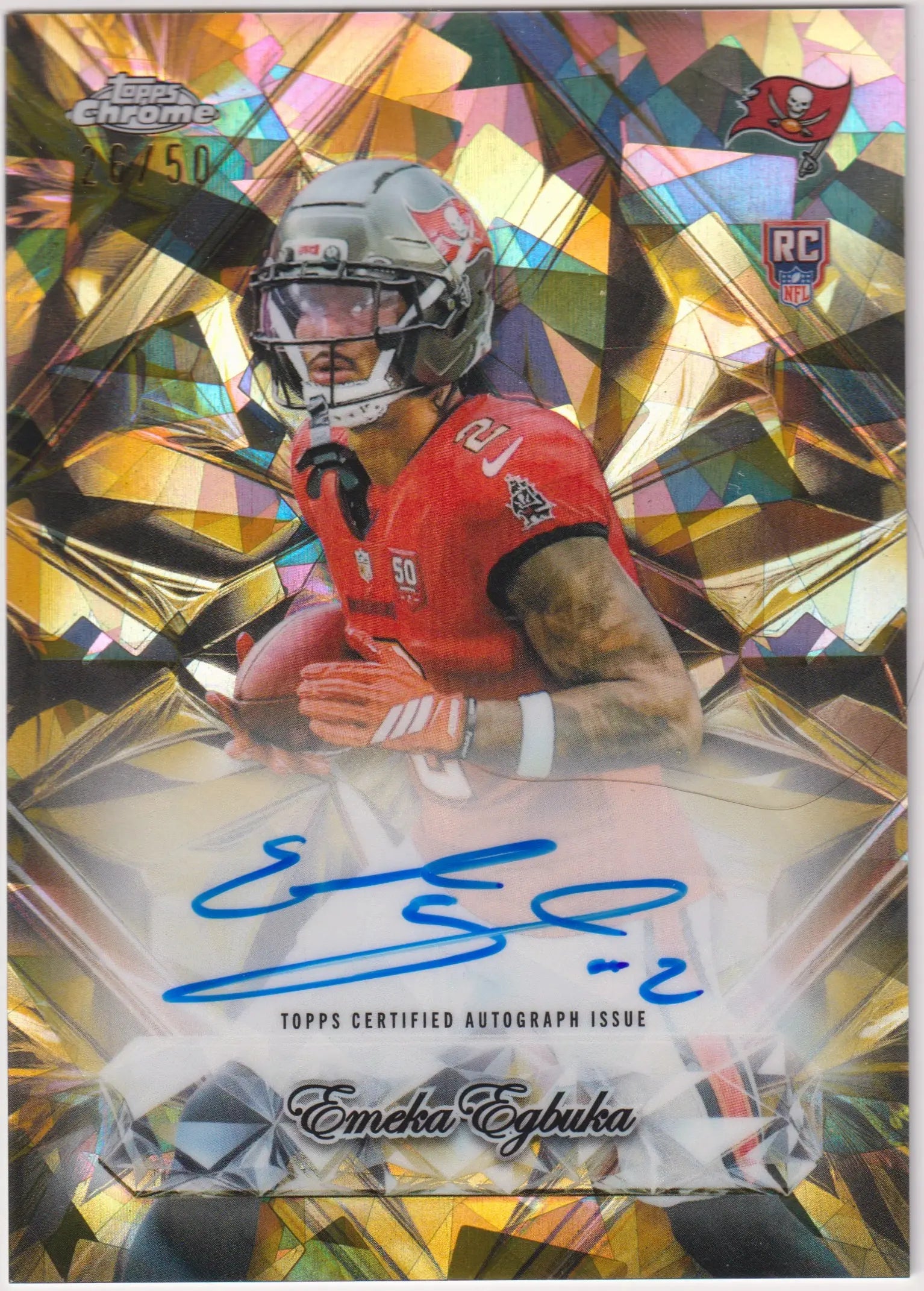 2025 Topps Chrome SS Autograph Rookie Emeka Egbuka Auto RC Gold Sapphire /50 