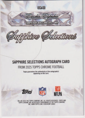 2025 Topps Chrome SS Autograph Rookie Emeka Egbuka Auto RC Gold Sapphire /50 