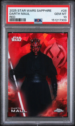 2025 Topps Chrome Sapphire Edition Star Wars Darth Maul Red /5 PSA 10 