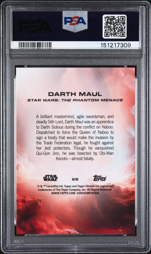 2025 Topps Chrome Sapphire Edition Star Wars Darth Maul Red /5 PSA 10 
