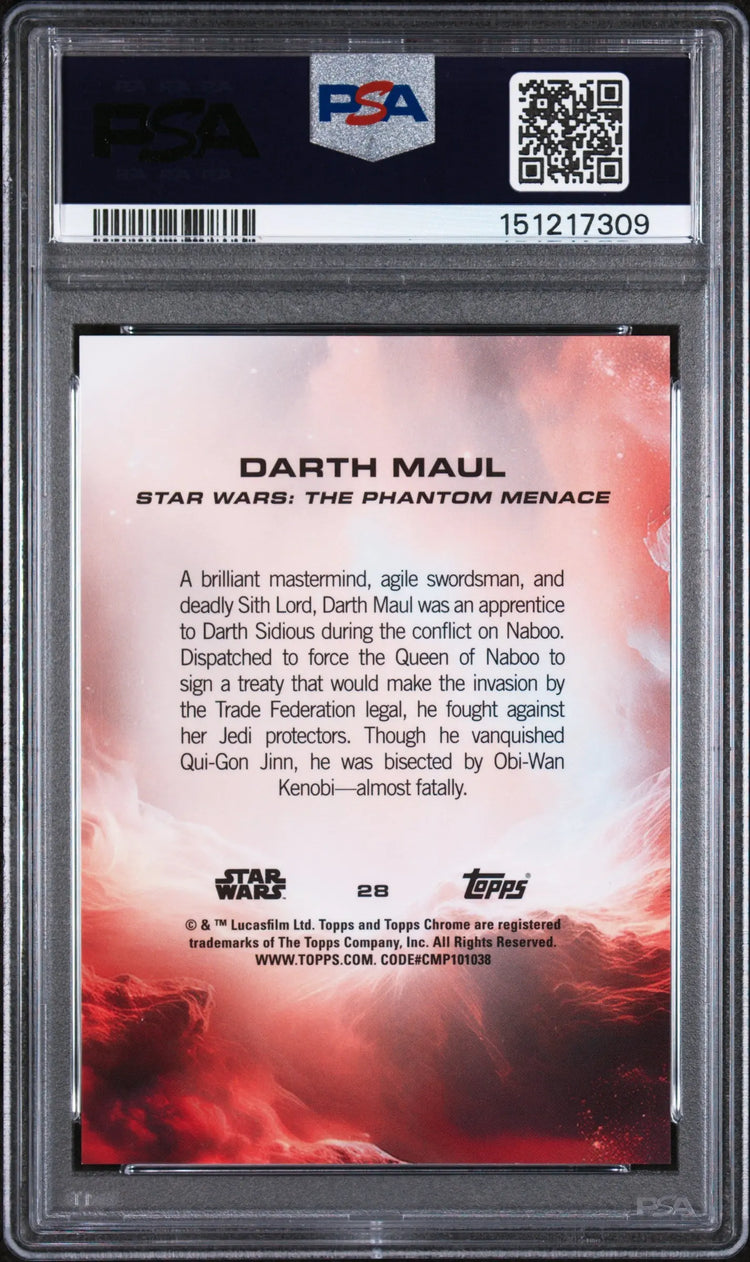 2025 Topps Chrome Sapphire Edition Star Wars Darth Maul Red /5 PSA 10 