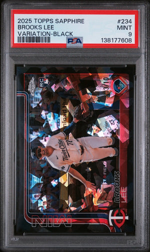 2025 Topps Chrome Sapphire Rookie Brooks Lee Variation Black /10 RC PSA 9 