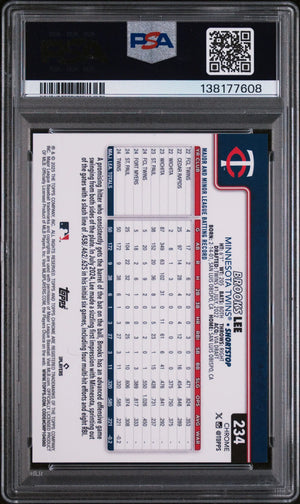 2025 Topps Chrome Sapphire Rookie Brooks Lee Variation Black /10 RC PSA 9 