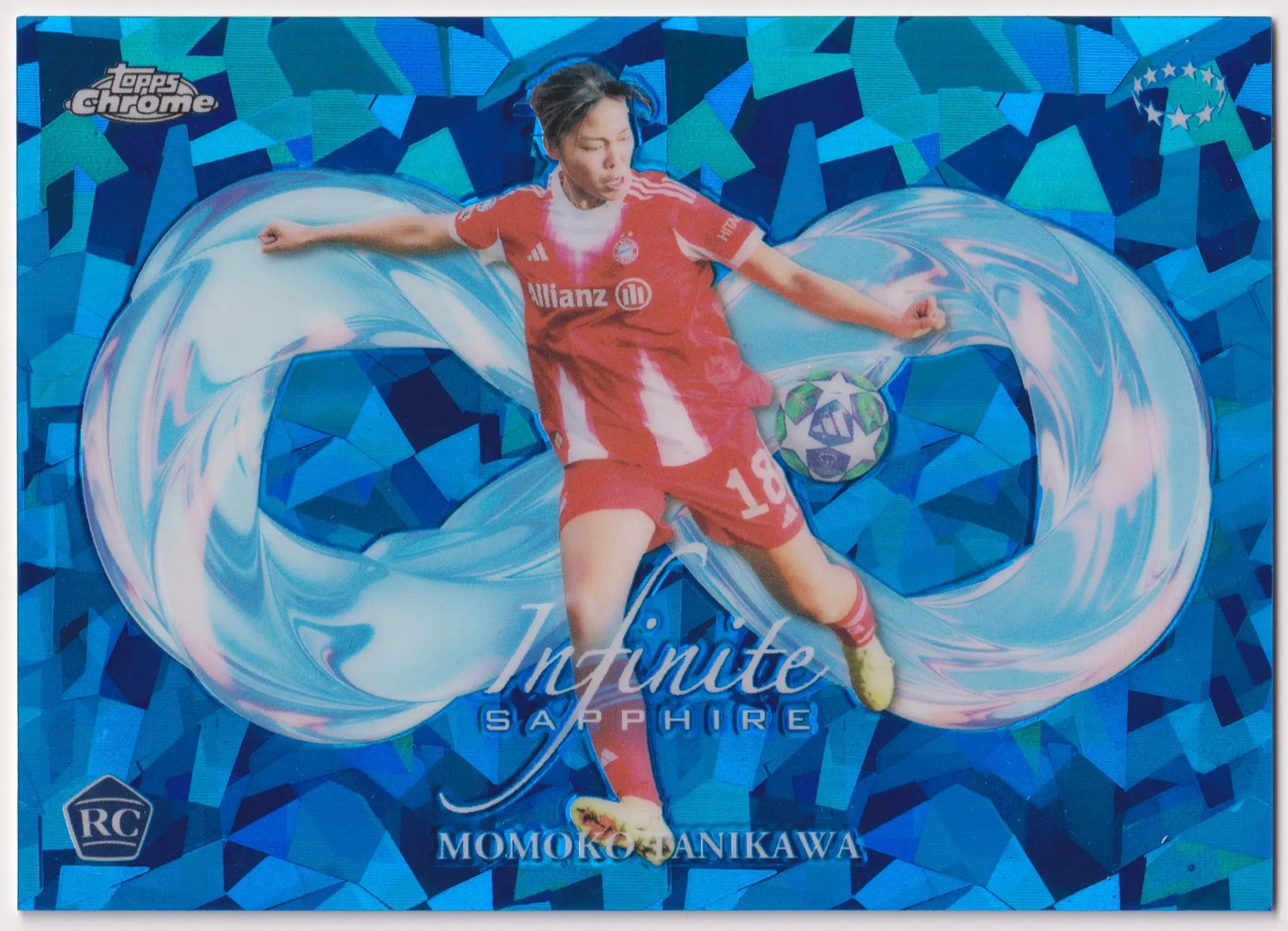 2025 Topps Chrome Sapphire UWCL Auto Rookie Momoko Tanikawa Infinite Sapphire RC 