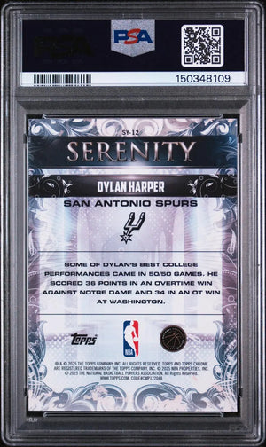 2025 Topps Chrome Serenity Rookie Dylan Harper RC PSA 10 
