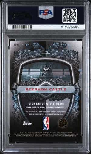 2025 Topps Chrome Signature Style Autograph Stephon Castle Auto Gold /50 PSA 10 