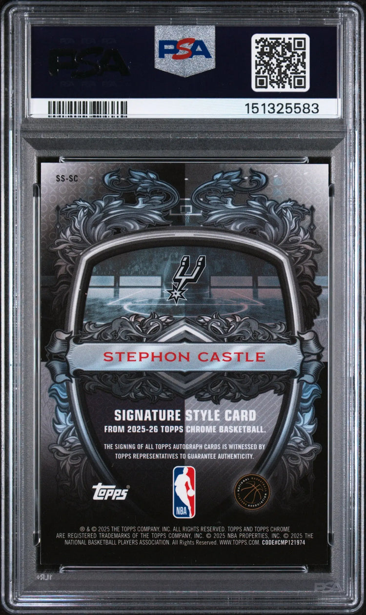 2025 Topps Chrome Signature Style Autograph Stephon Castle Auto Gold /50 PSA 10 