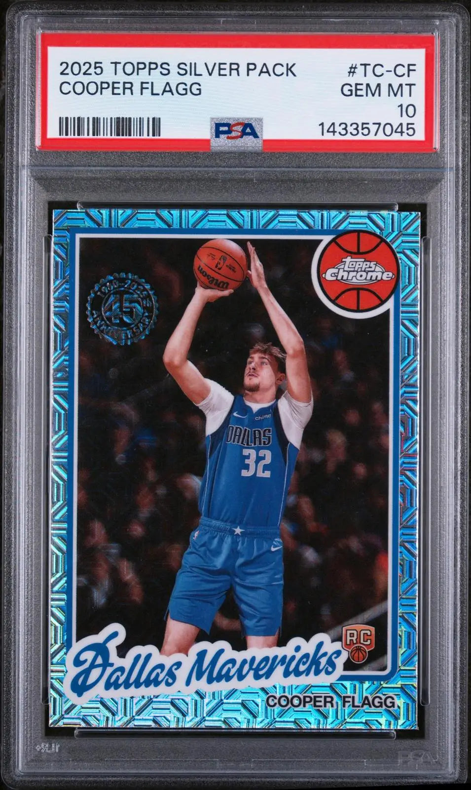 2025 Topps Chrome Silver Pack '80 Topps Rookie Cooper Flagg RC Mojo Ref. PSA 10 