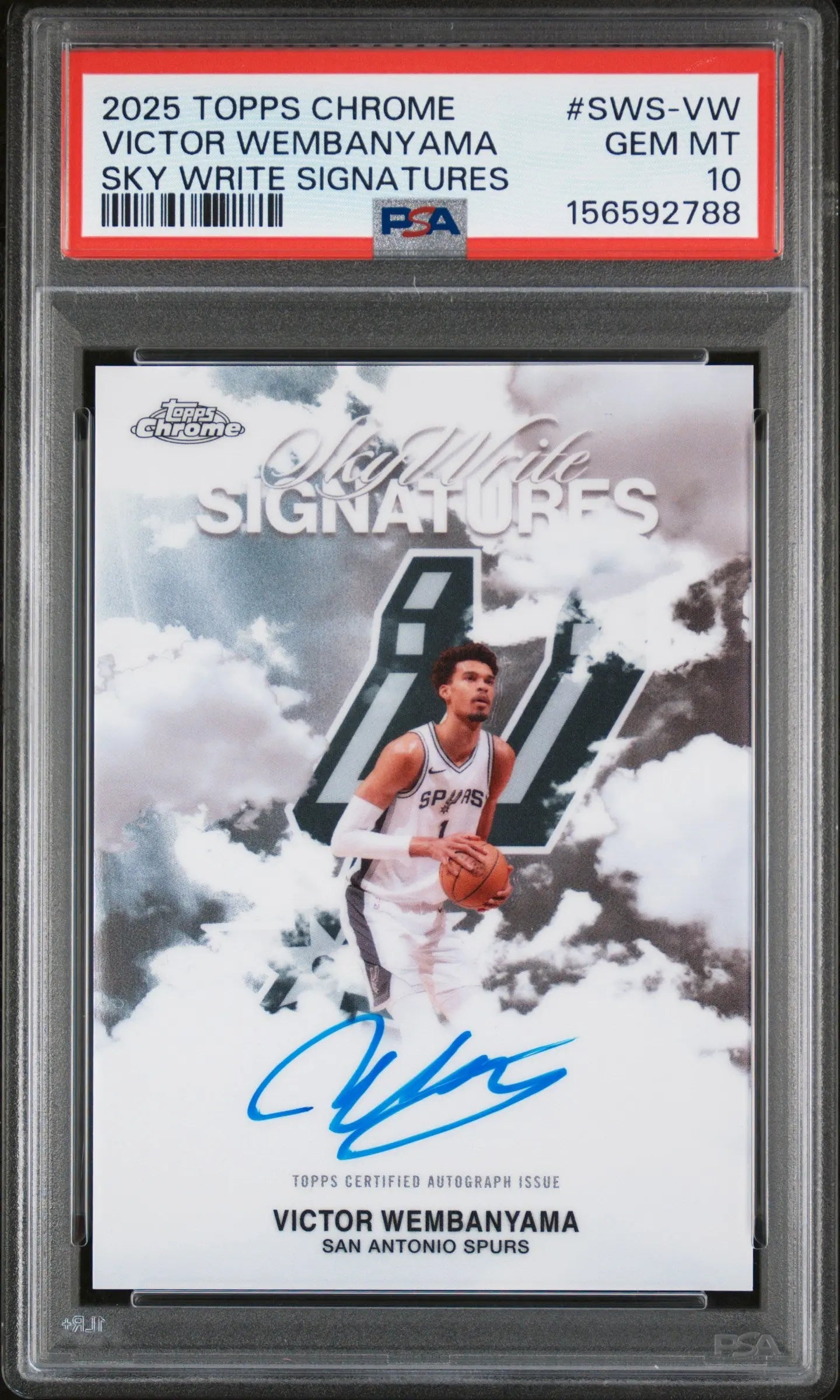 2025 Topps Chrome Sky Write Signatures #SWS-VW Victor Wembanyama PSA 10 