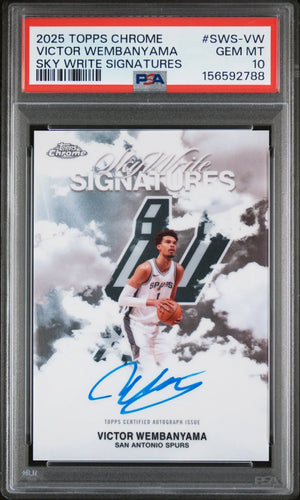 2025 Topps Chrome Sky Write Signatures #SWS-VW Victor Wembanyama PSA 10 