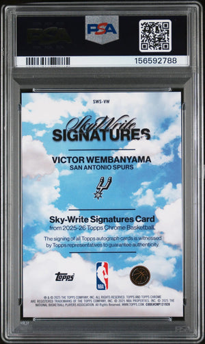 2025 Topps Chrome Sky Write Signatures #SWS-VW Victor Wembanyama PSA 10 