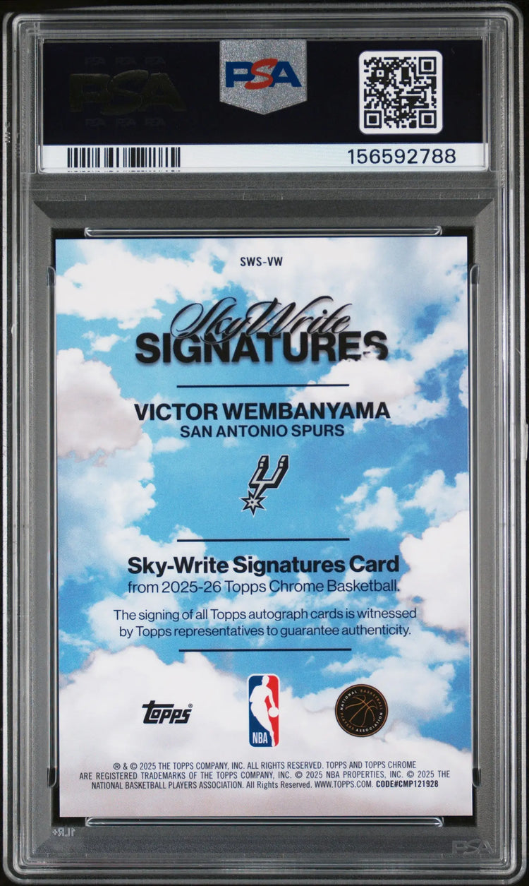 2025 Topps Chrome Sky Write Signatures #SWS-VW Victor Wembanyama PSA 10 