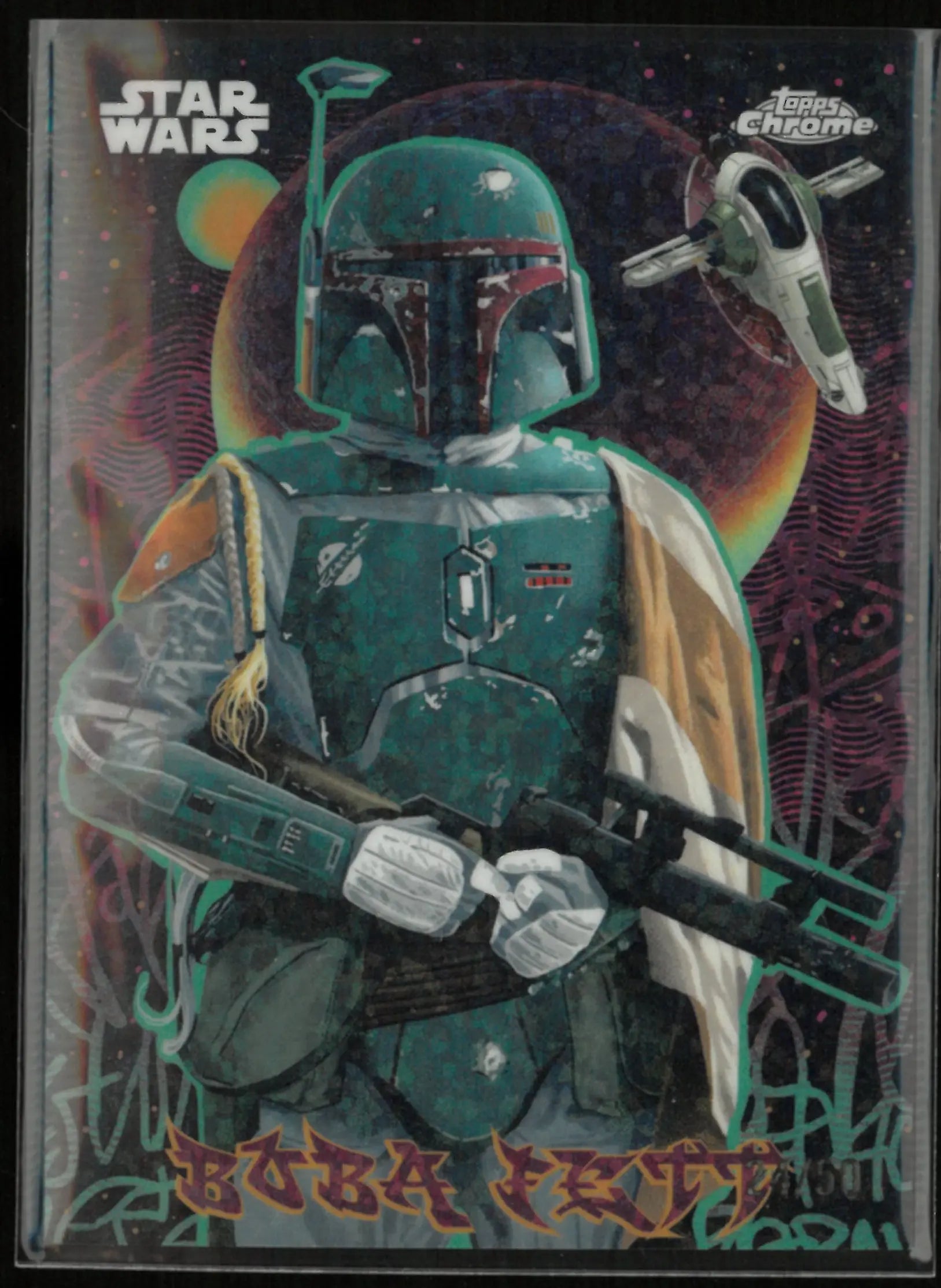 2025 Topps Chrome Star Wars Galactic Graffiti Boba Fett /50 