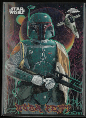2025 Topps Chrome Star Wars Galactic Graffiti Boba Fett /50 