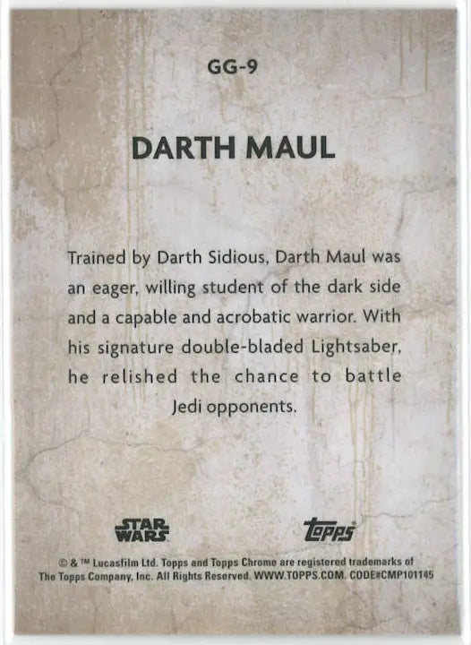 2025 Topps Chrome Star Wars Galactic Graffiti Darth Maul 