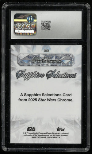 2025 Topps Chrome Star Wars Sapphire Selections Poe Dameron Orange /25 CGC 10 