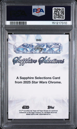 2025 Topps Chrome Star Wars Sapphire Selections Rey PSA 10 