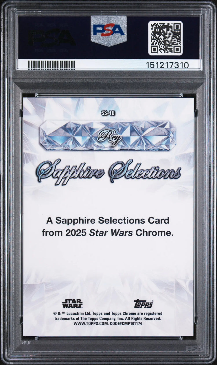 2025 Topps Chrome Star Wars Sapphire Selections Rey PSA 10 