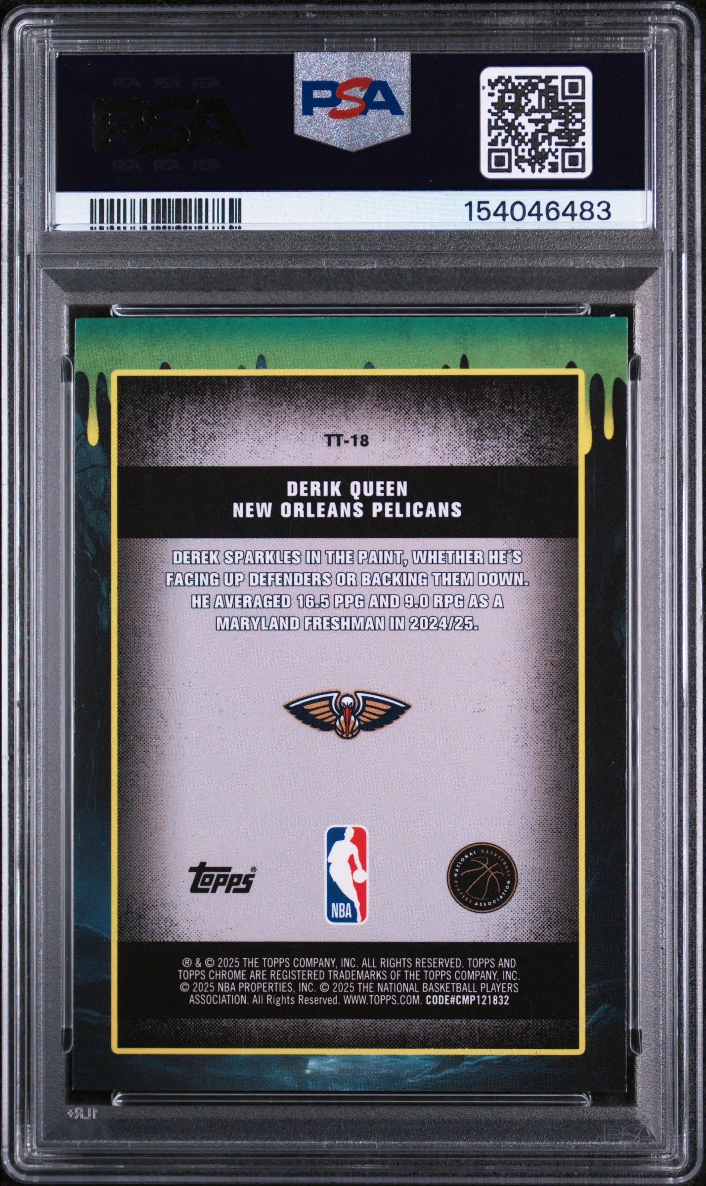 2025 Topps Chrome Tall Tales Rookie Derik Queen Purple Geometric /75 RC PSA 9 