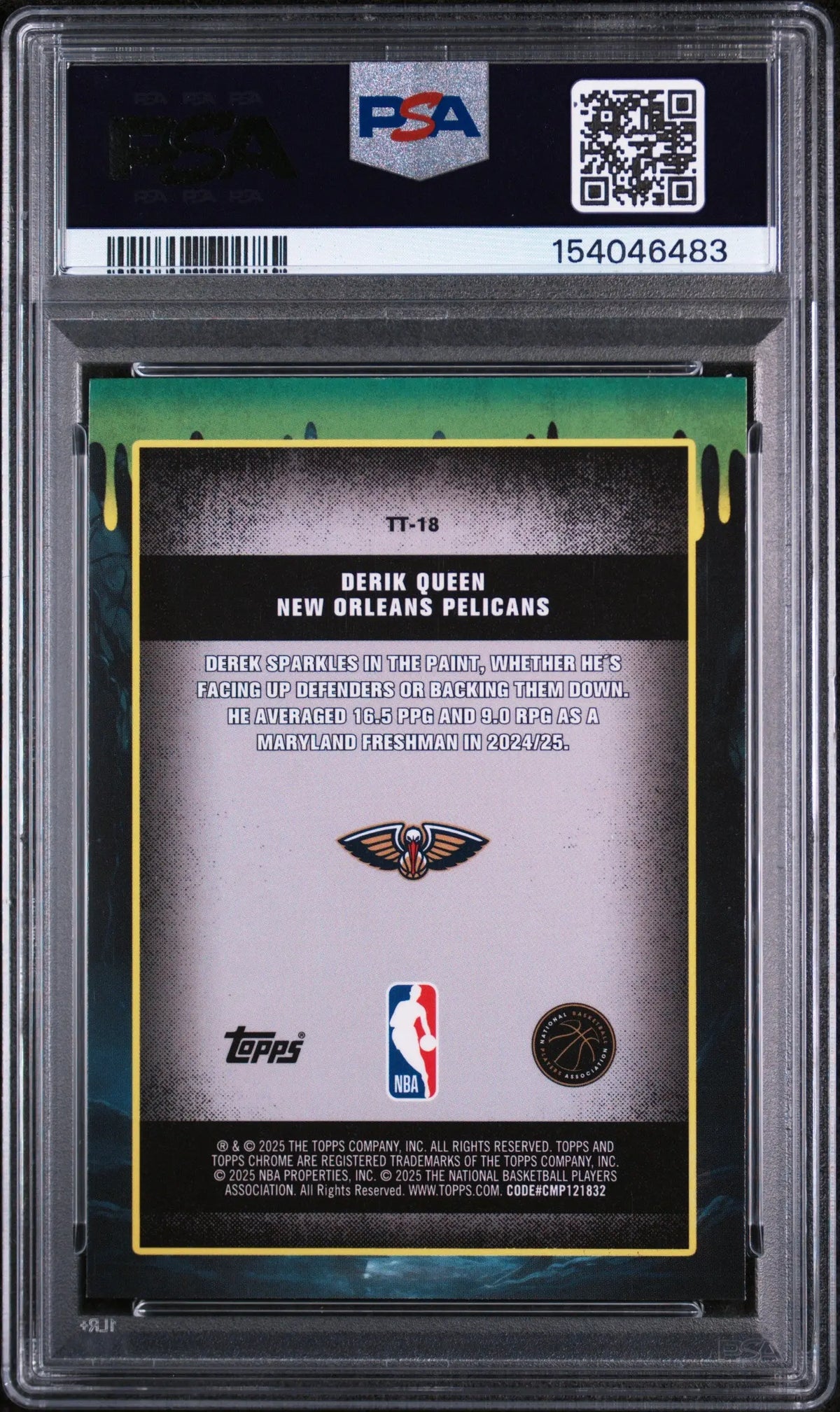 2025 Topps Chrome Tall Tales Rookie Derik Queen Purple Geometric /75 RC PSA 9 