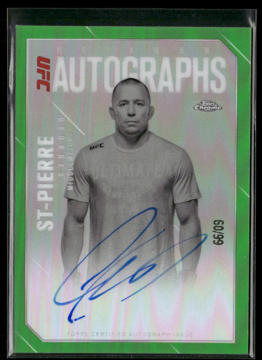 2025 Topps Chrome UFC Green Octagon Auto Georges St-Pierre /99 
