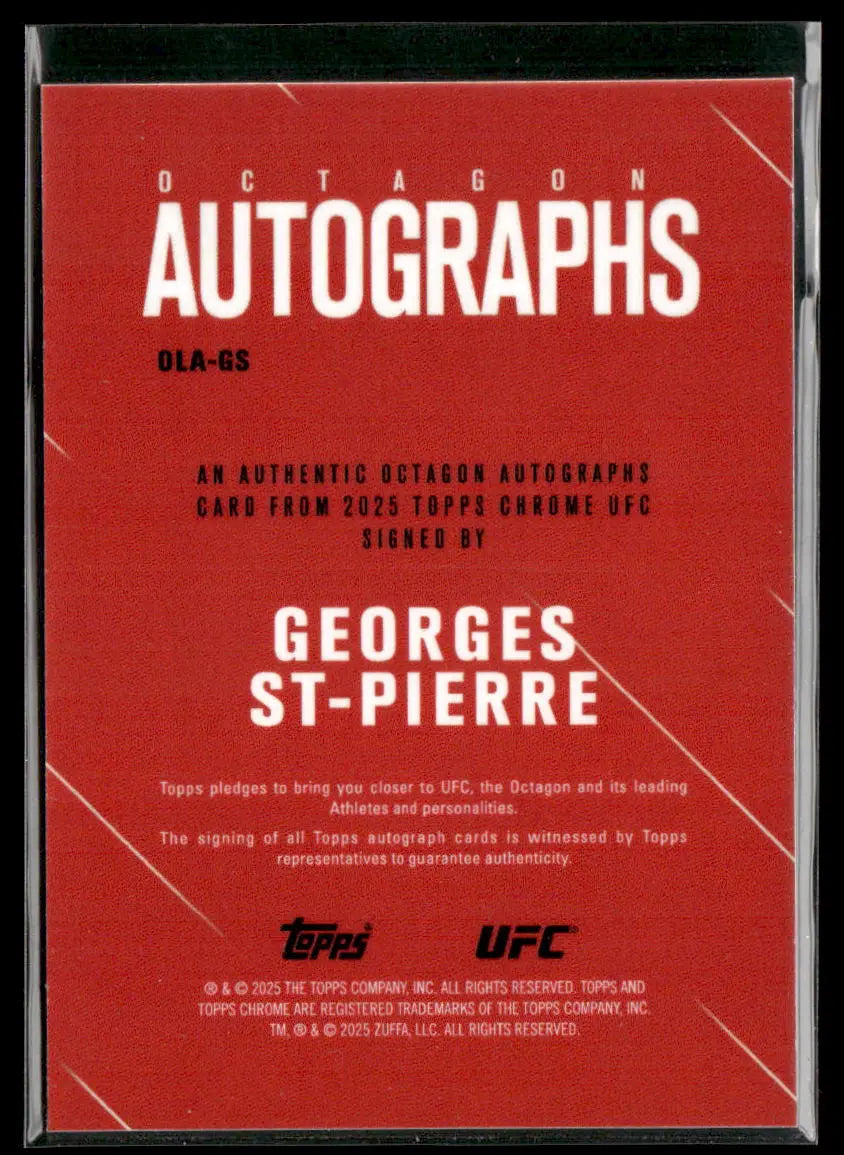 2025 Topps Chrome UFC Green Octagon Auto Georges St-Pierre /99 
