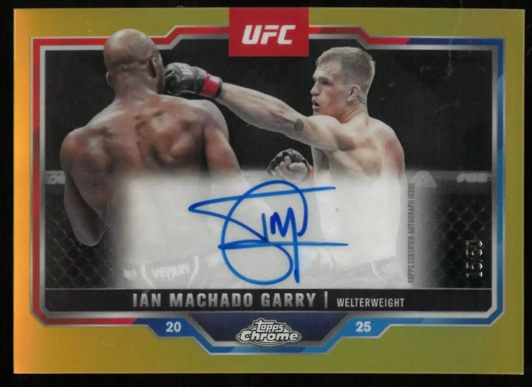 2025 Topps Chrome UFC Joshua Van RC Rookie Variation Gold /50 