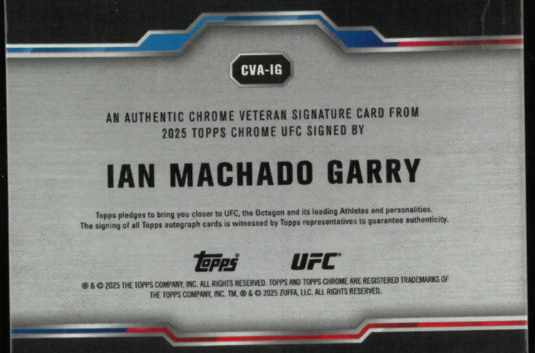 2025 Topps Chrome UFC Joshua Van RC Rookie Variation Gold /50 