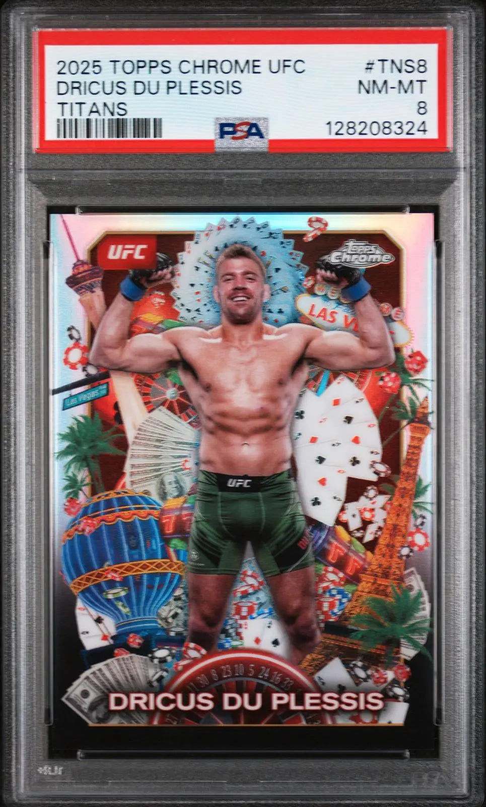 2025 Topps Chrome UFC Titans Dricus Du Plessis PSA 8 