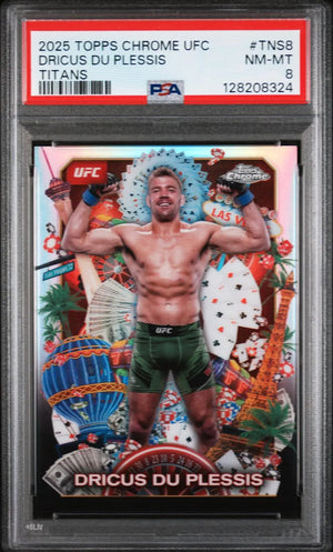 2025 Topps Chrome UFC Titans Dricus Du Plessis PSA 8 