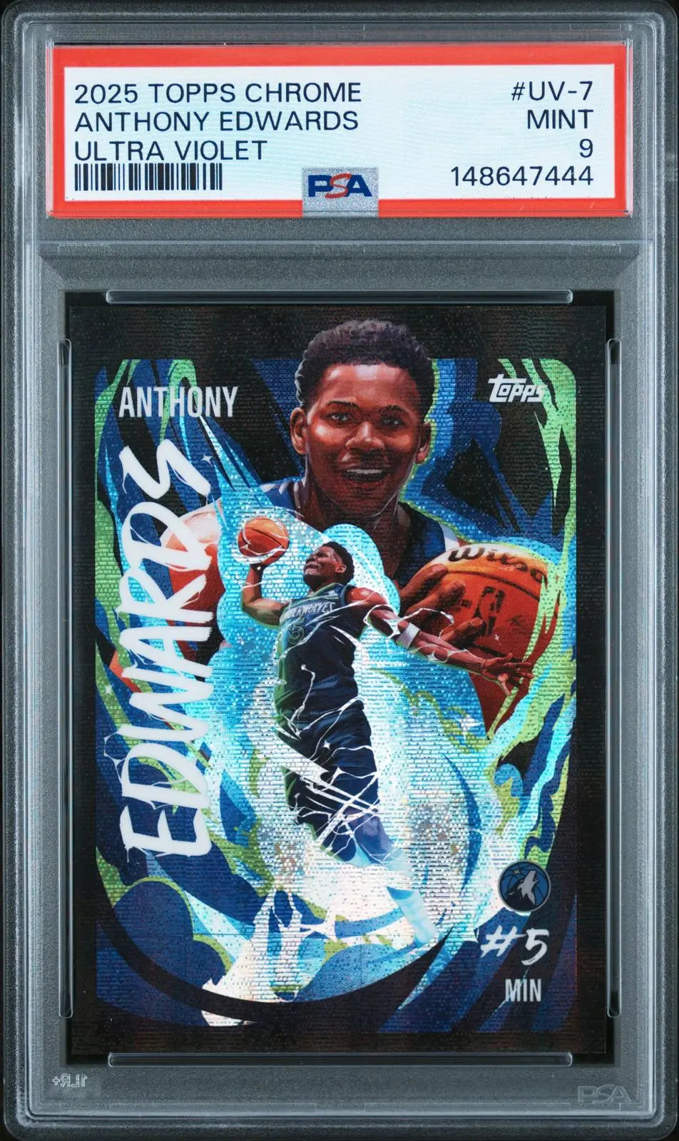 2025 Topps Chrome Ultra Violet Anthony Edwards PSA 9 