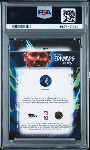 2025 Topps Chrome Ultra Violet Anthony Edwards PSA 9 