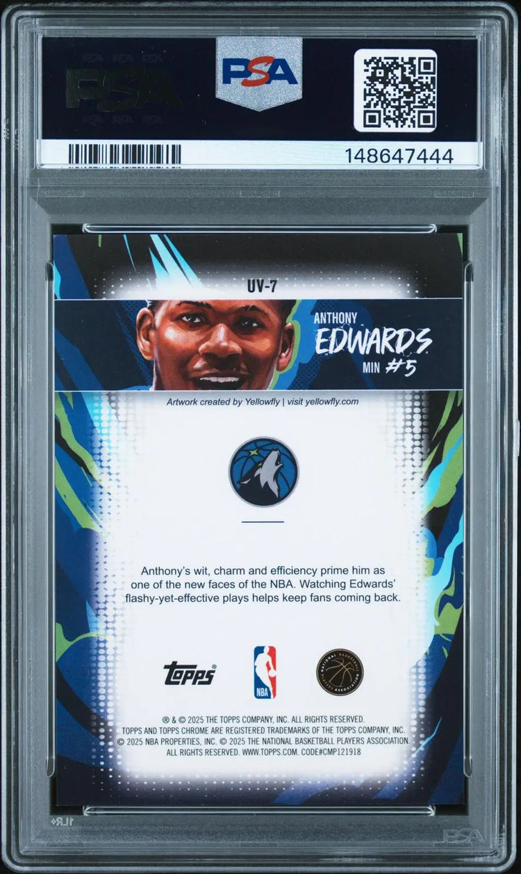2025 Topps Chrome Ultra Violet Anthony Edwards PSA 9 