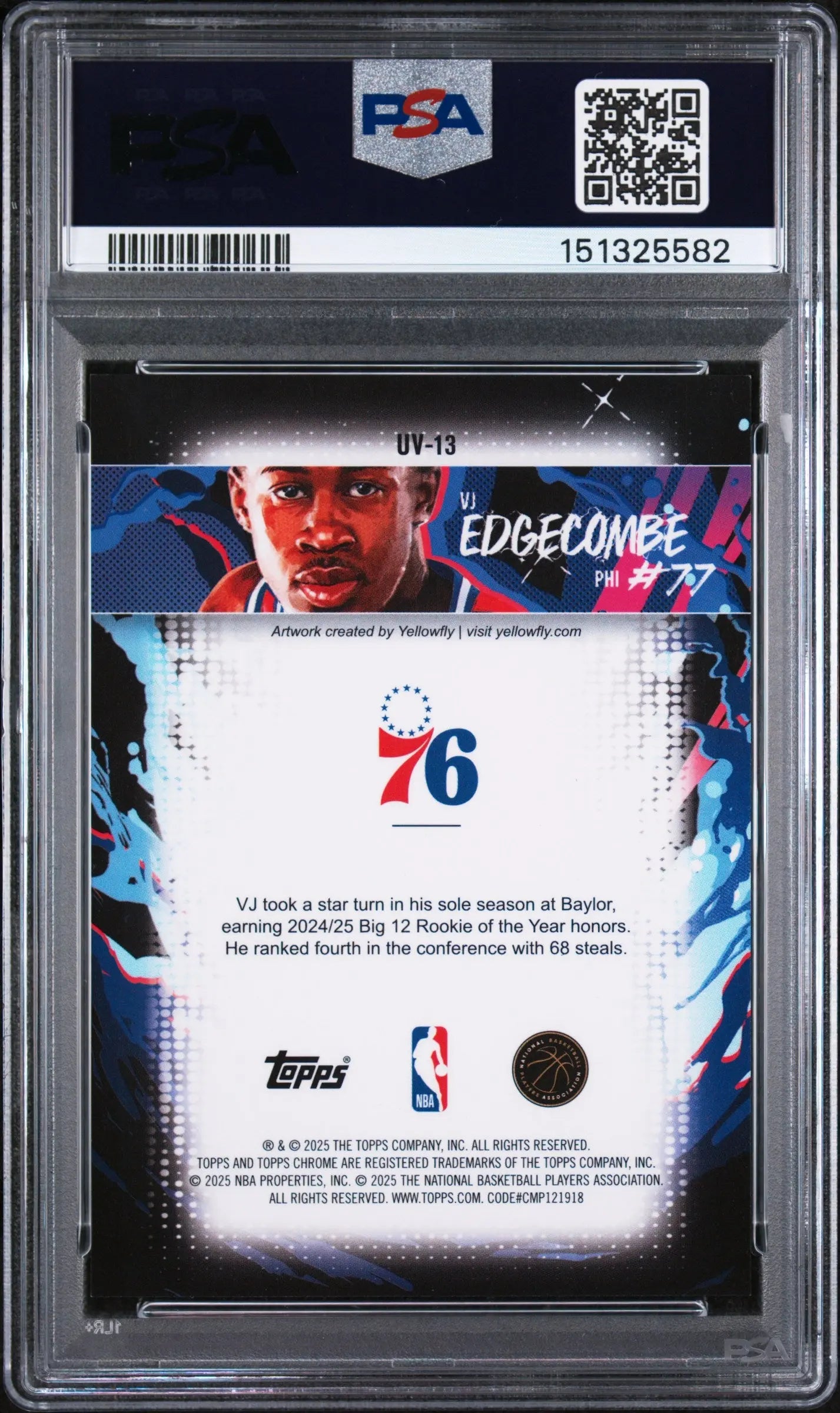2025 Topps Chrome Ultra Violet Rookie VJ Edgecombe RC PSA 10 