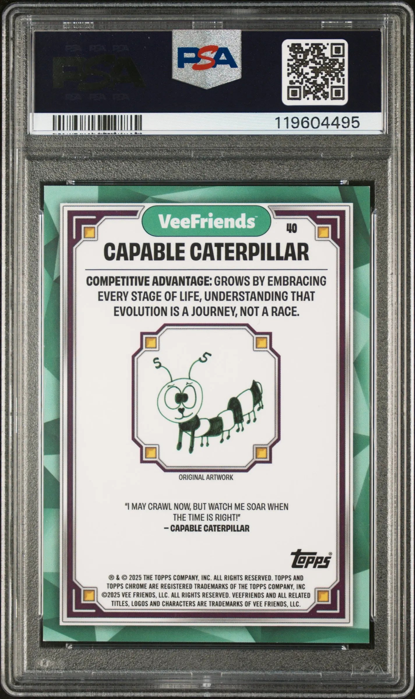 2025 Topps Chrome Veefriends Capable Caterpillar /50 PSA 9 