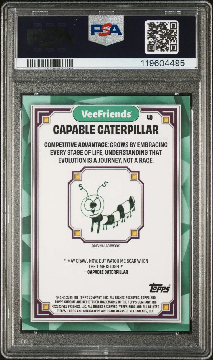 2025 Topps Chrome Veefriends Capable Caterpillar /50 PSA 9 