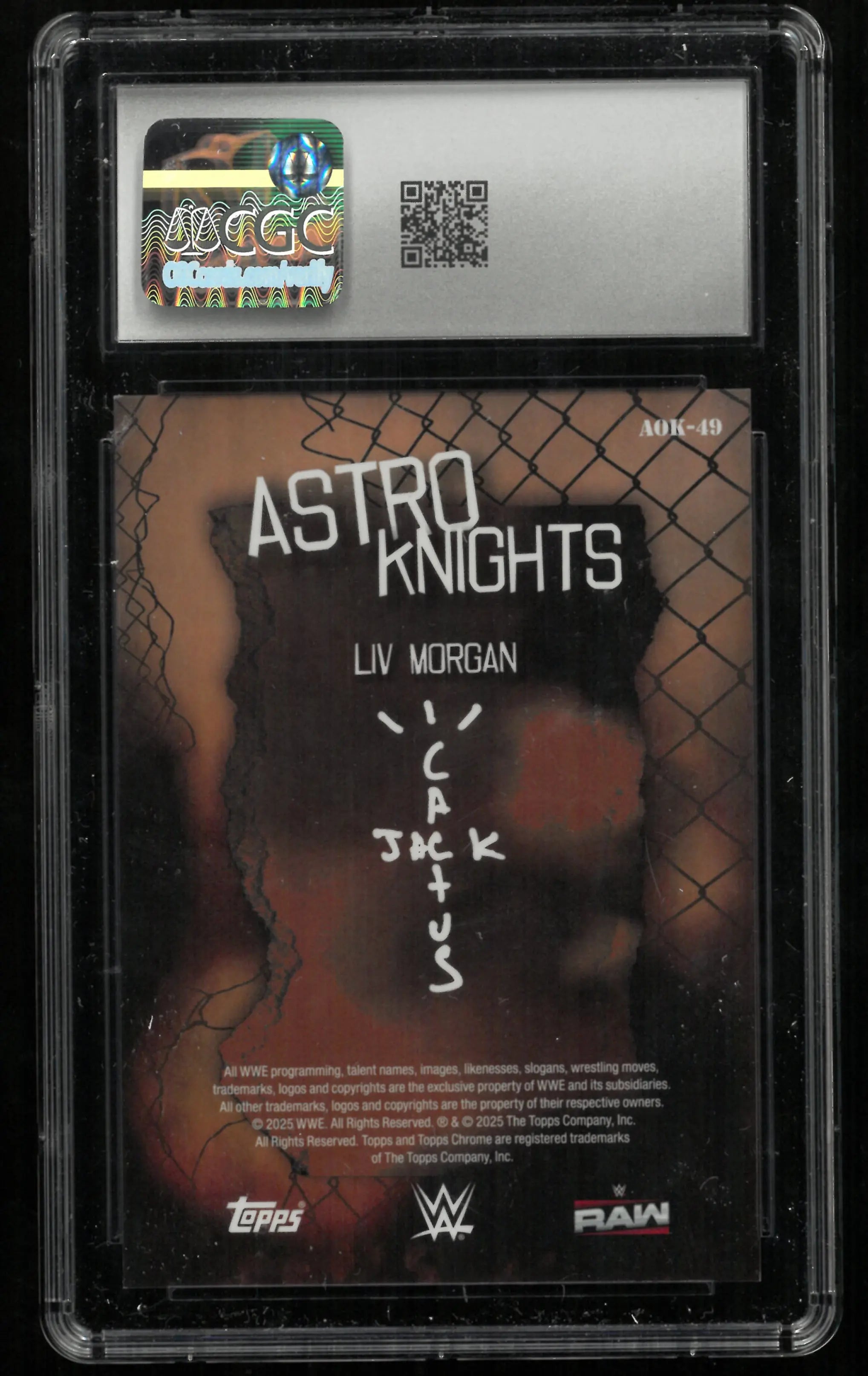 2025 Topps Chrome WWE Cactus Jack AstroKnights Liv Morgan Gold Ref /50 