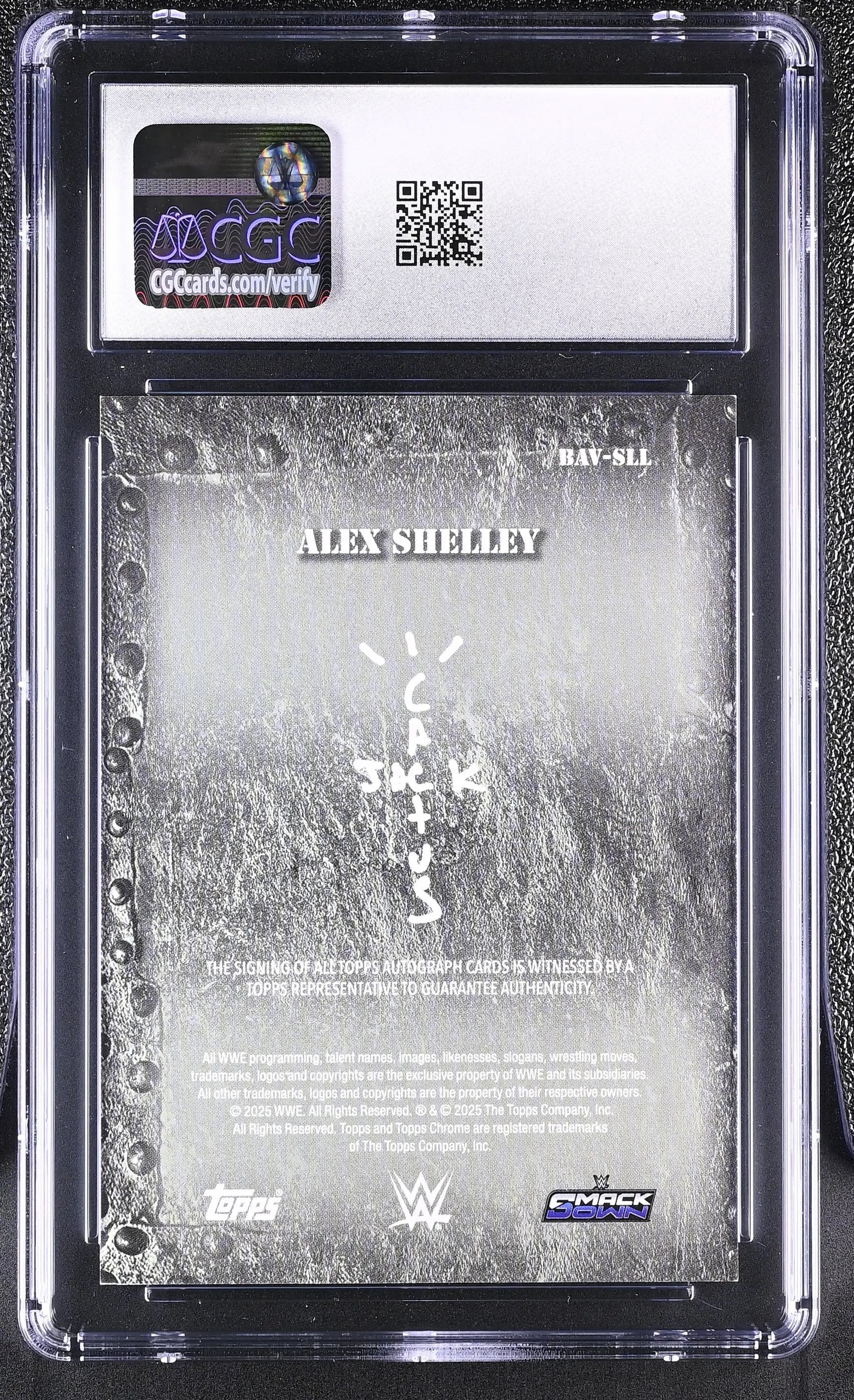2025 Topps Chrome WWE Cactus Jack Auto Alex Shelley Orange /25 CGC 10 Auto 10 