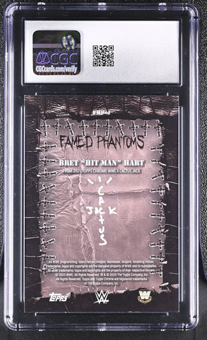 2025 Topps Chrome WWE Cactus Jack Famed Phantoms Bret Hart Green /99 CGC 9 