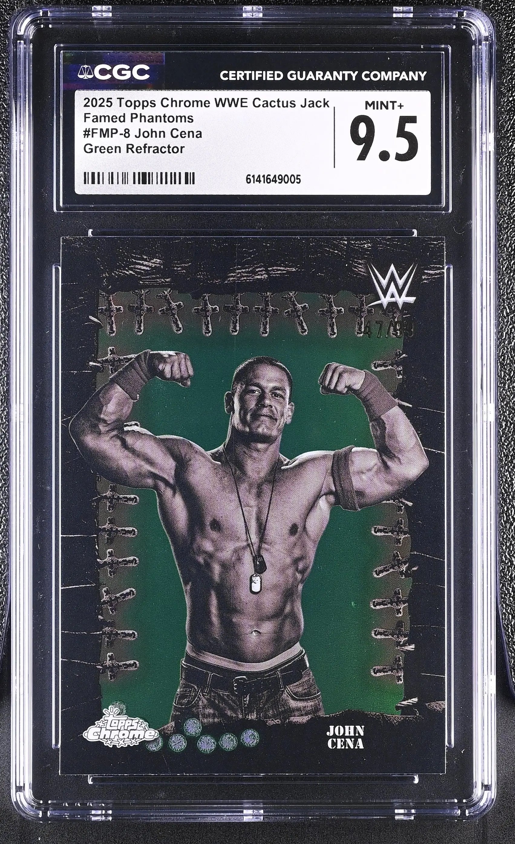 2025 Topps Chrome WWE Cactus Jack Famed Phantoms John Cena Green /99 CGC 9.5 