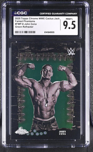 2025 Topps Chrome WWE Cactus Jack Famed Phantoms John Cena Green /99 CGC 9.5 